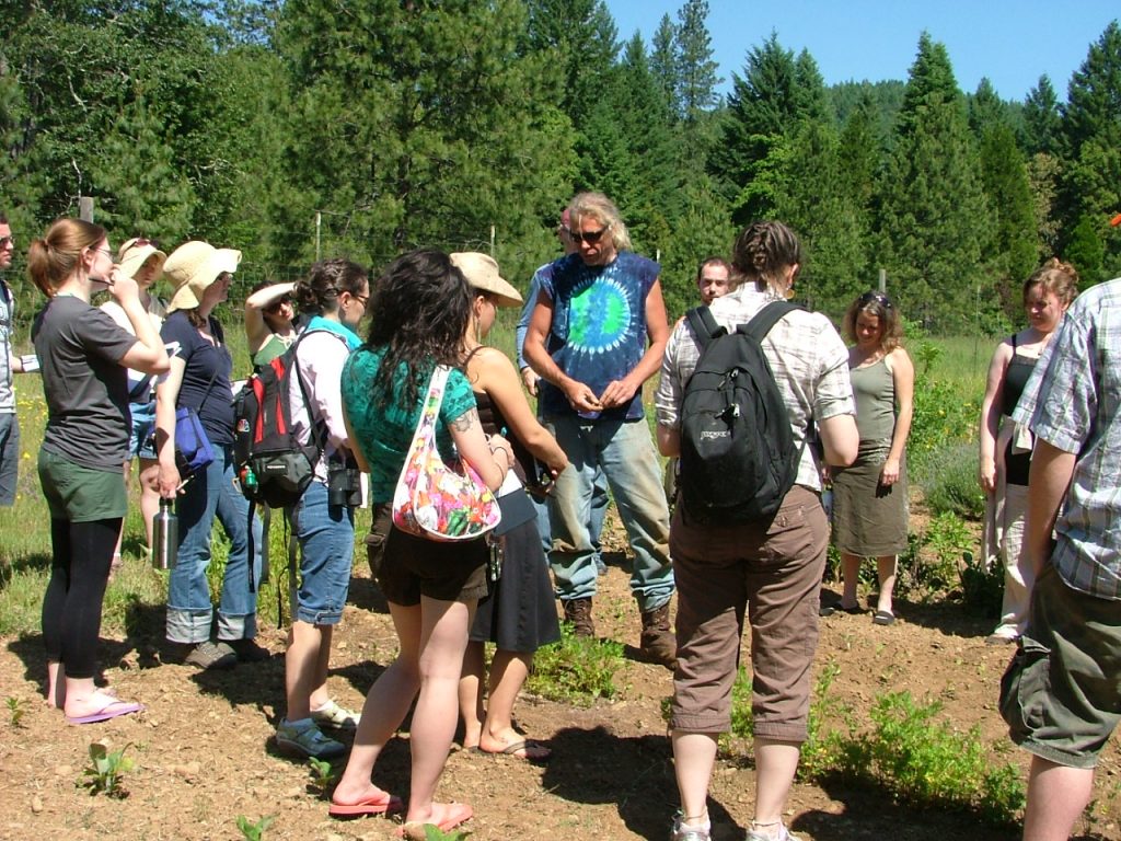 Bastyr students with Richo Cech, advocate for UpS and hard-to-grow herbs, on location at Strictly Medicinal